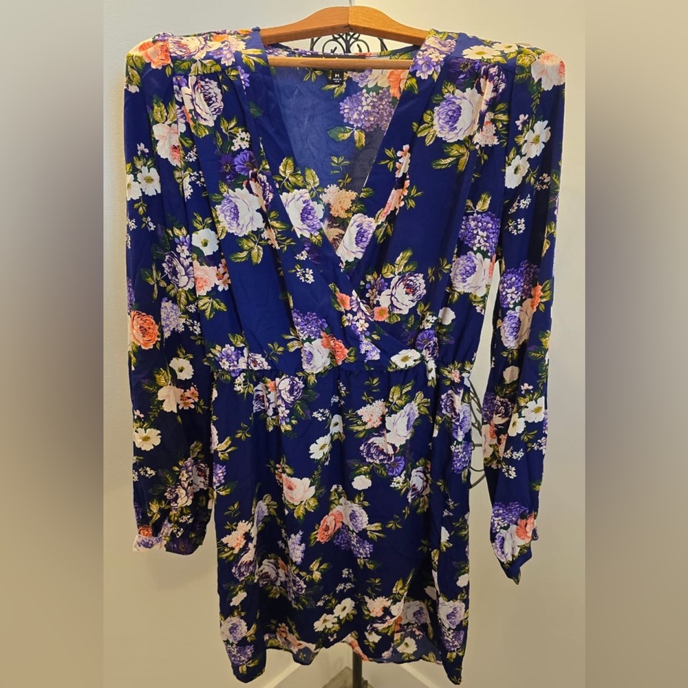 Lulu's Navy Floral Dress